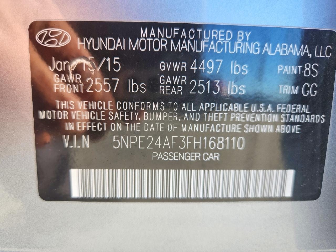 2015 HYUNDAI SONATA SE photo 12