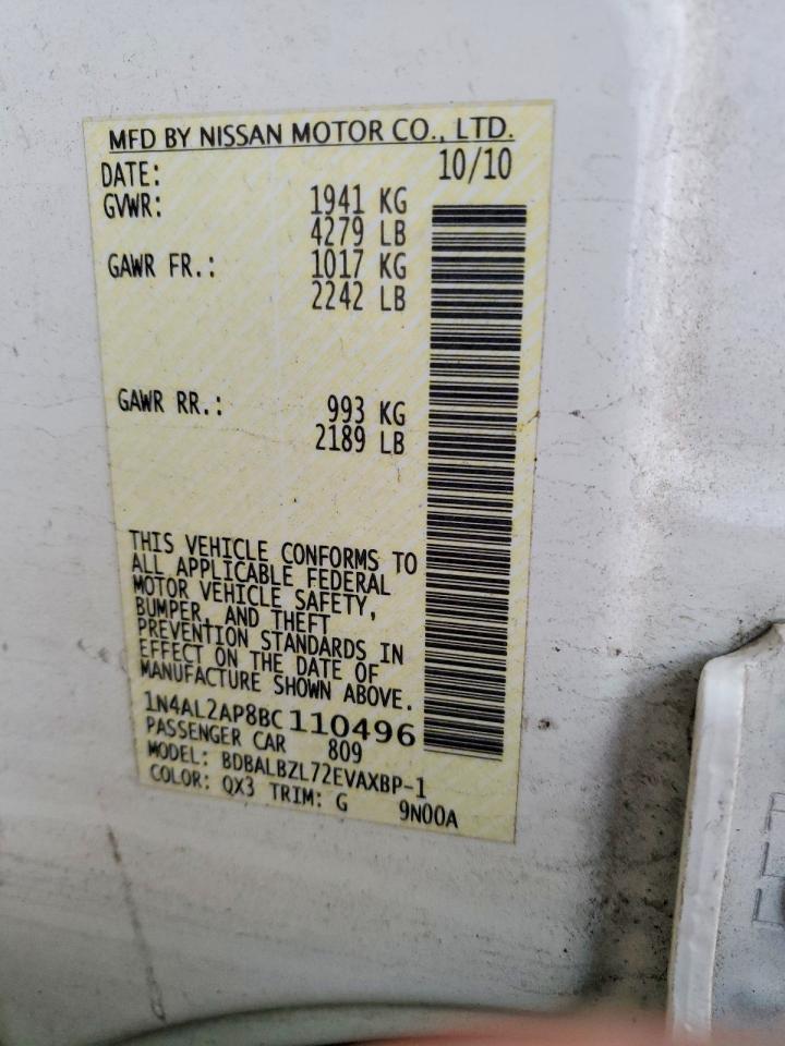 2011 NISSAN ALTIMA BASE photo 12