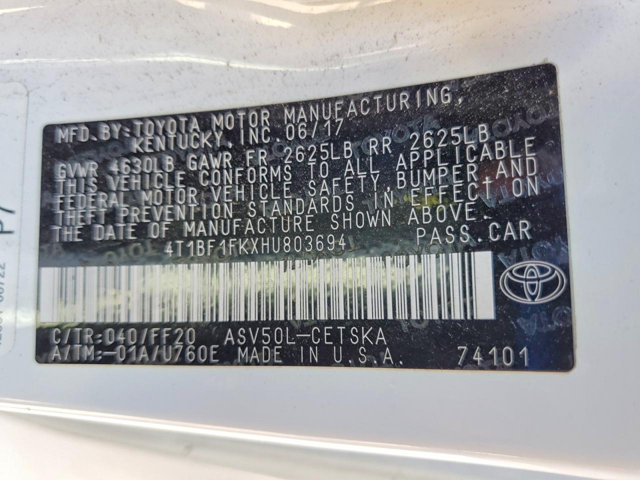 2017 TOYOTA CAMRY photo 12
