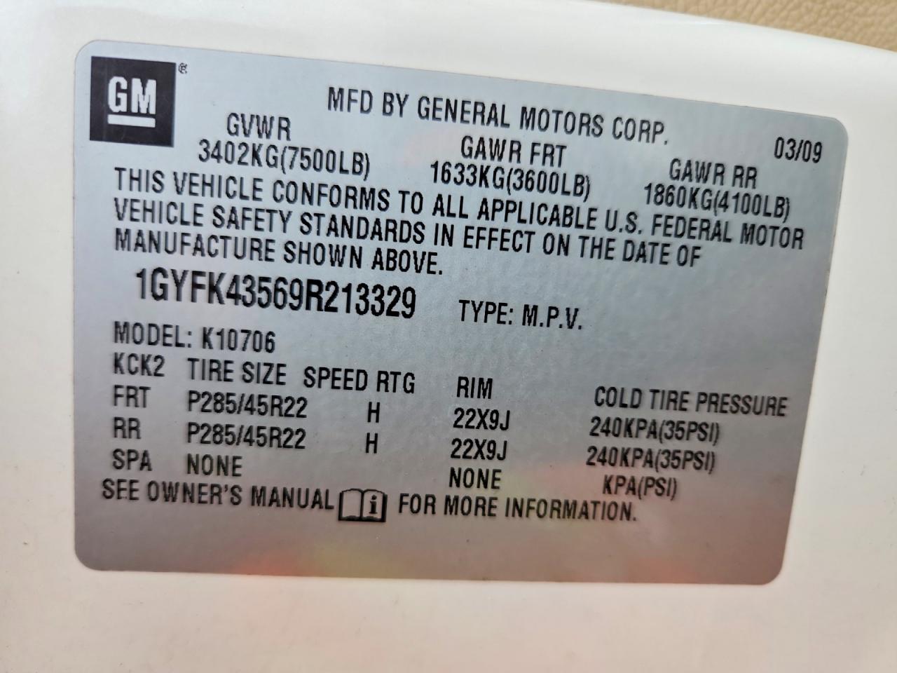 2009 CADILLAC ESCALADE HYBRID photo 14