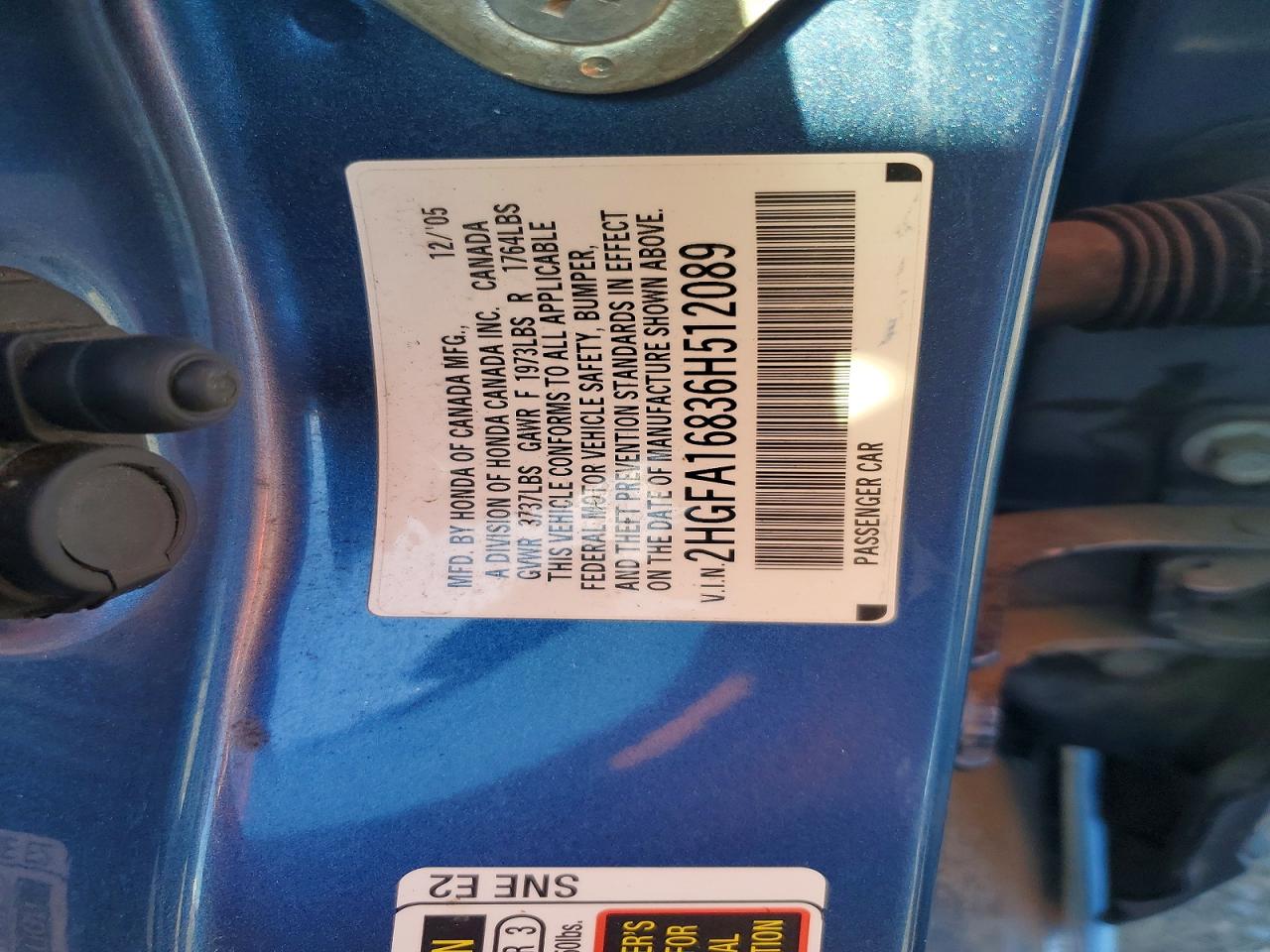 2006 HONDA CIVIC EX photo 12