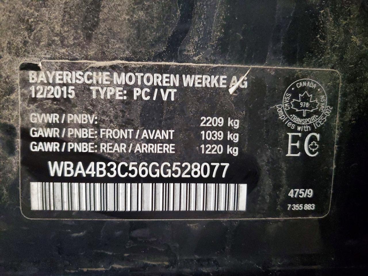 2016 BMW 435 XI GRAN COUPE photo 12
