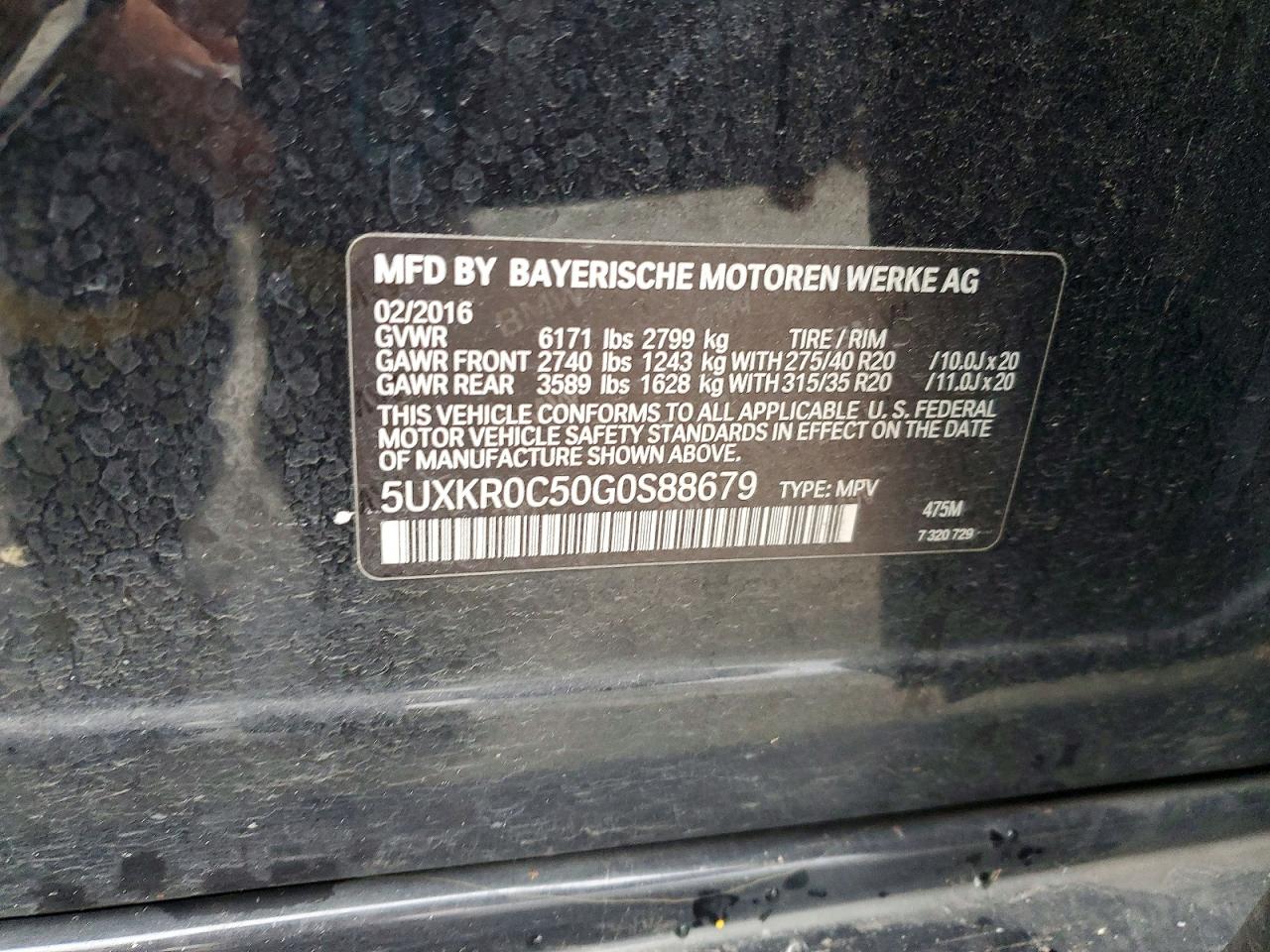 2016 BMW X5 XDRIVE35I photo 14