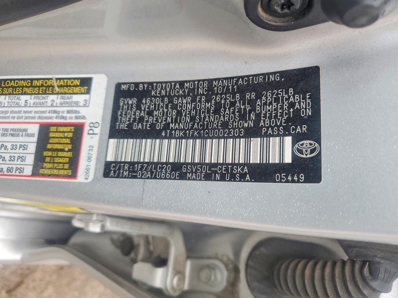 2012 TOYOTA CAMRY SE photo 23