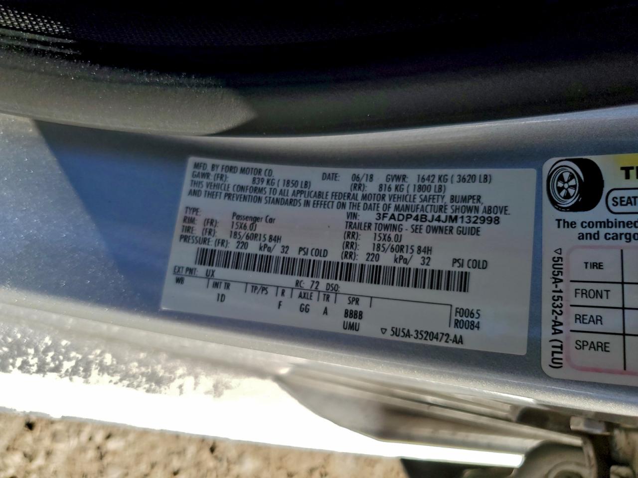 2018 FORD FIESTA SE photo 12