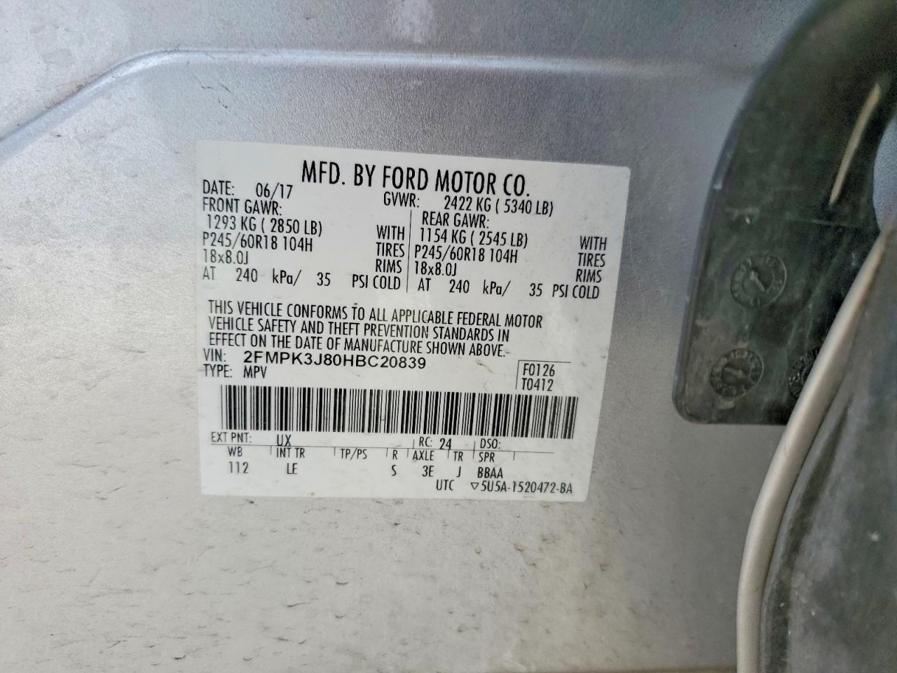 2017 FORD EDGE SEL photo 13