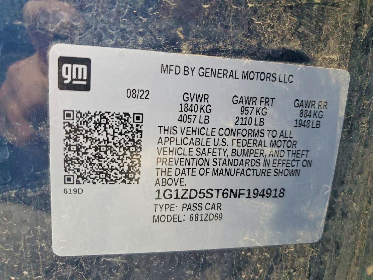 2022 CHEVROLET MALIBU LT photo 12
