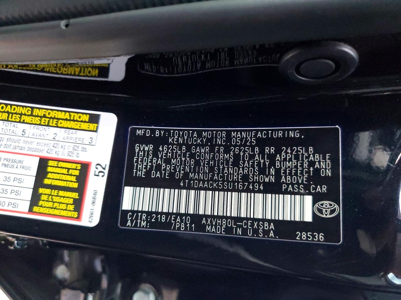 2025 TOYOTA CAMRY SE photo 12