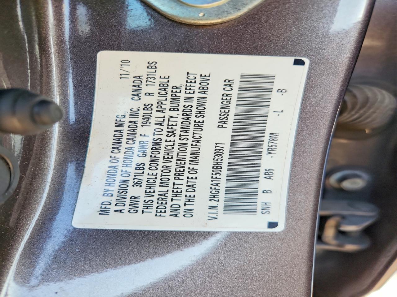 2011 HONDA CIVIC LX photo 23