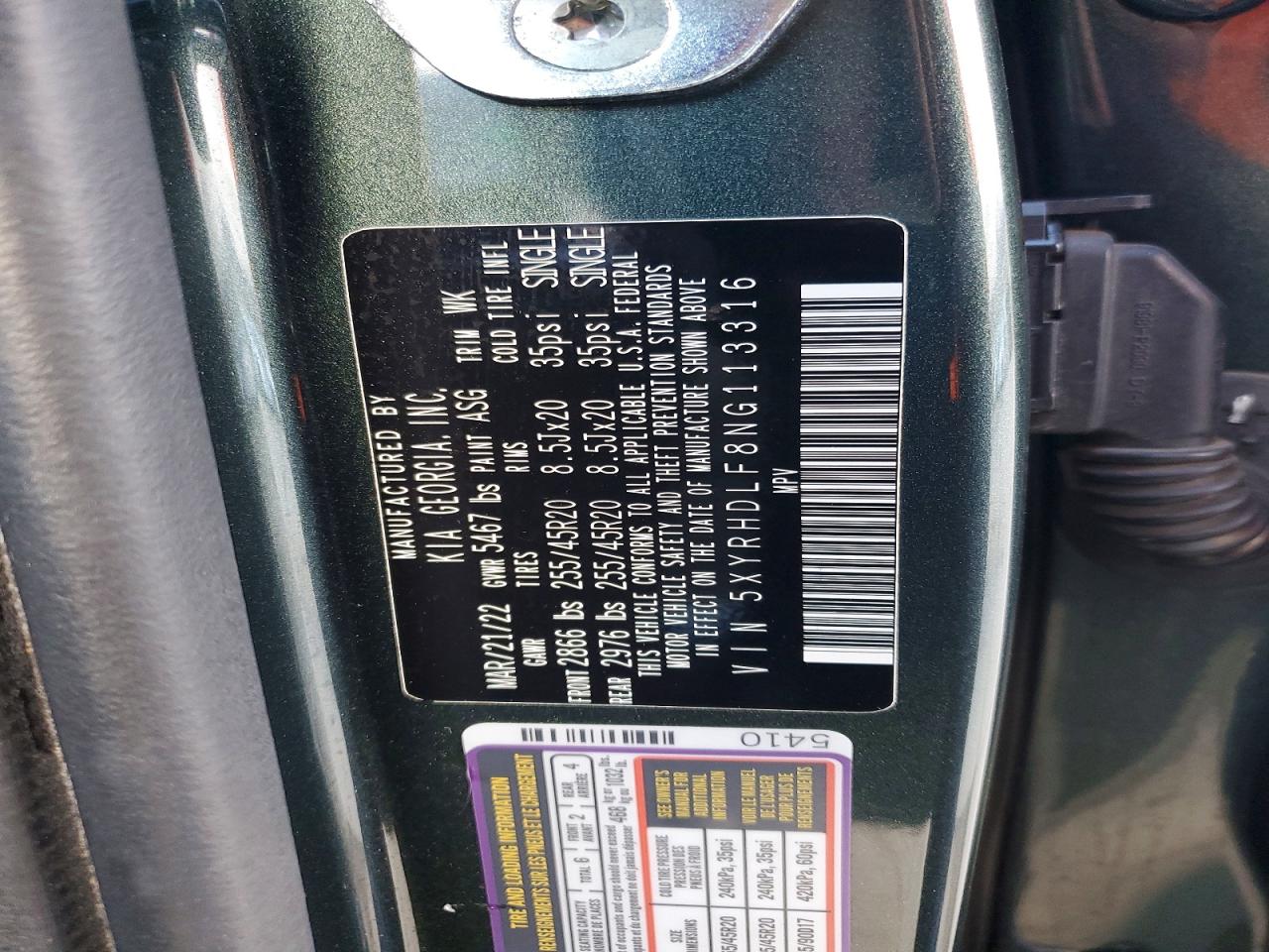 2022 KIA SORENTO EX photo 13