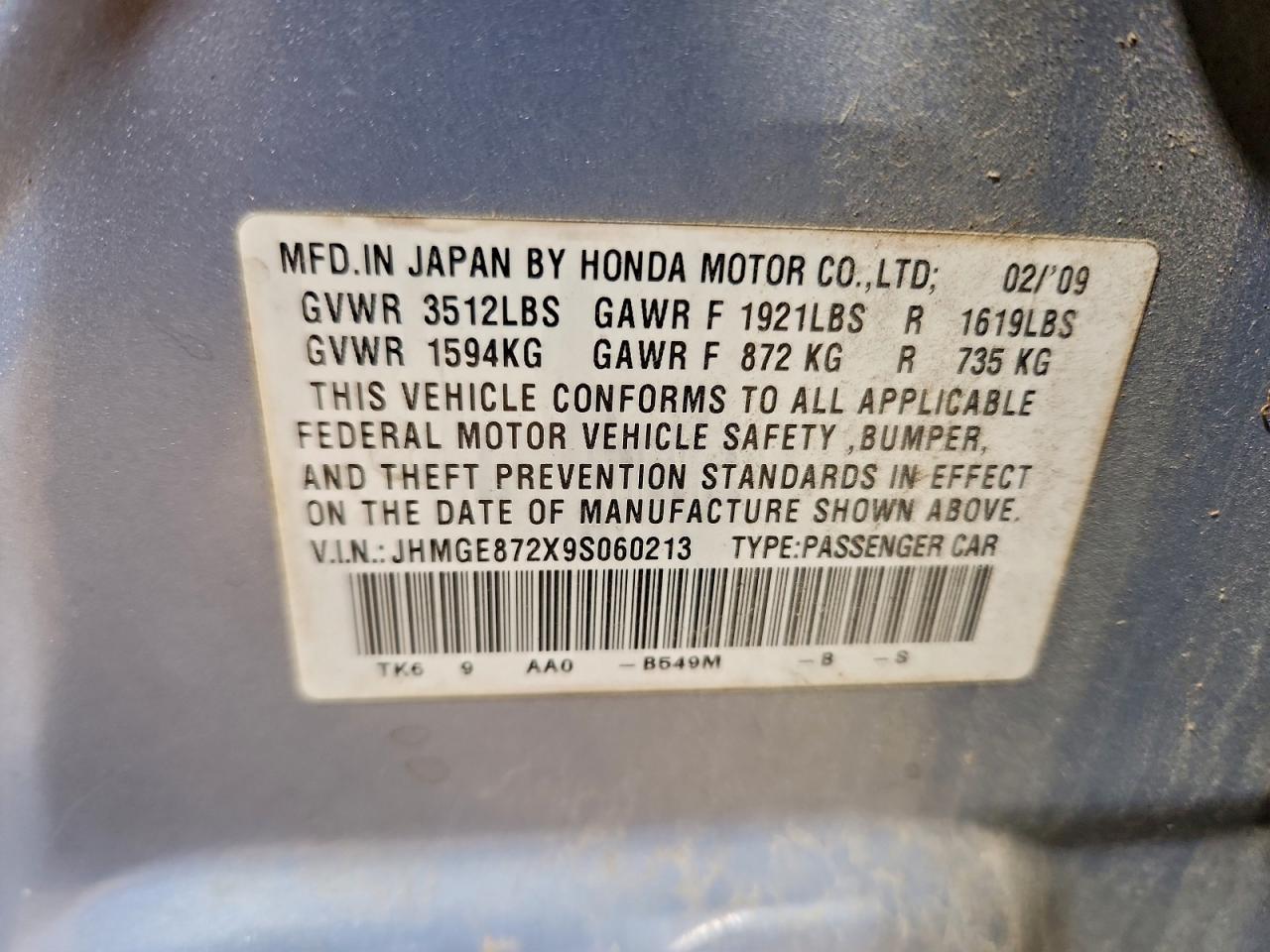 2009 HONDA FIT photo 14