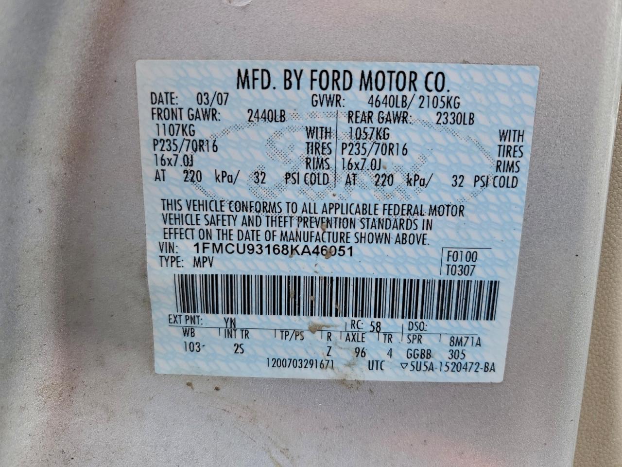 2008 FORD ESCAPE XLT photo 13