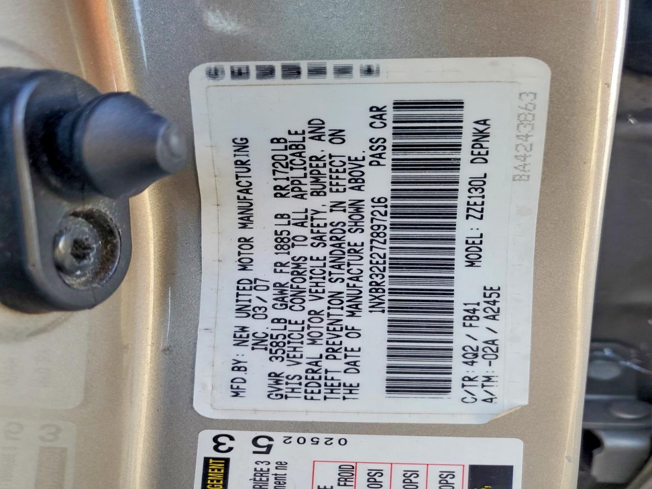 2007 TOYOTA COROLLA CE photo 12