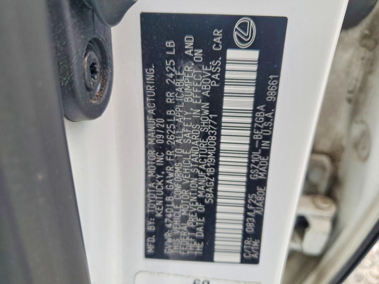 2021 LEXUS ES 350 BASE photo 12