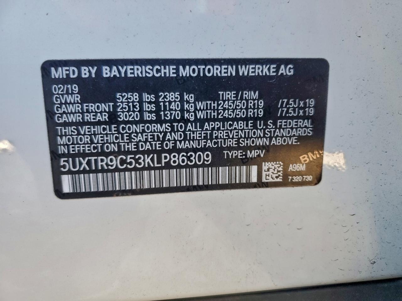 2019 BMW X3 XDRIVE30I photo 13