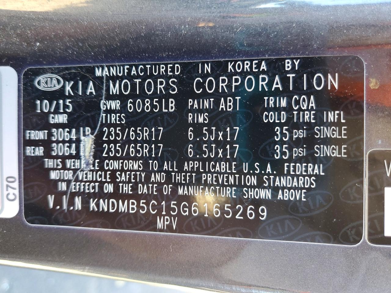 2016 KIA SEDONA LX photo 13