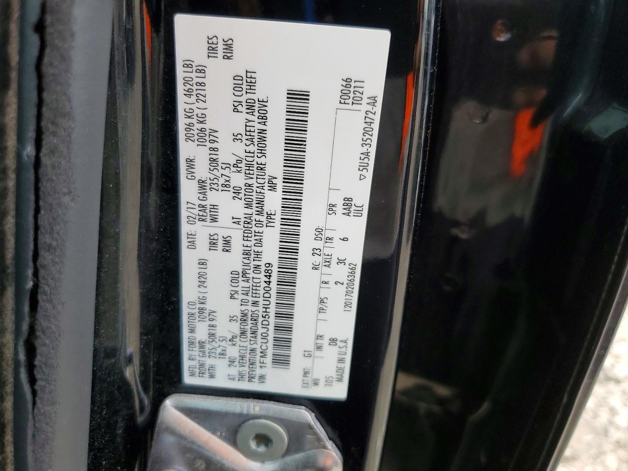 2017 FORD ESCAPE TITANIUM photo 12