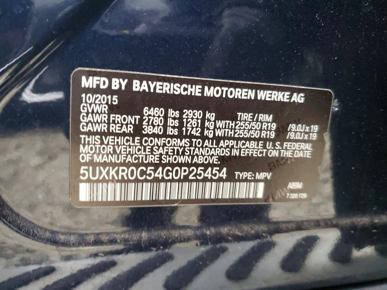 2016 BMW X5 XDRIVE35I photo 12