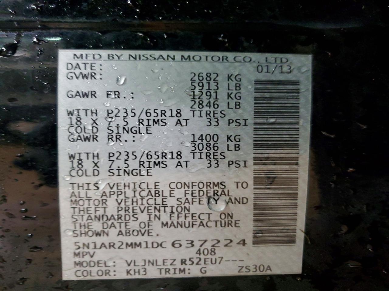 2013 NISSAN PATHFINDER S photo 14