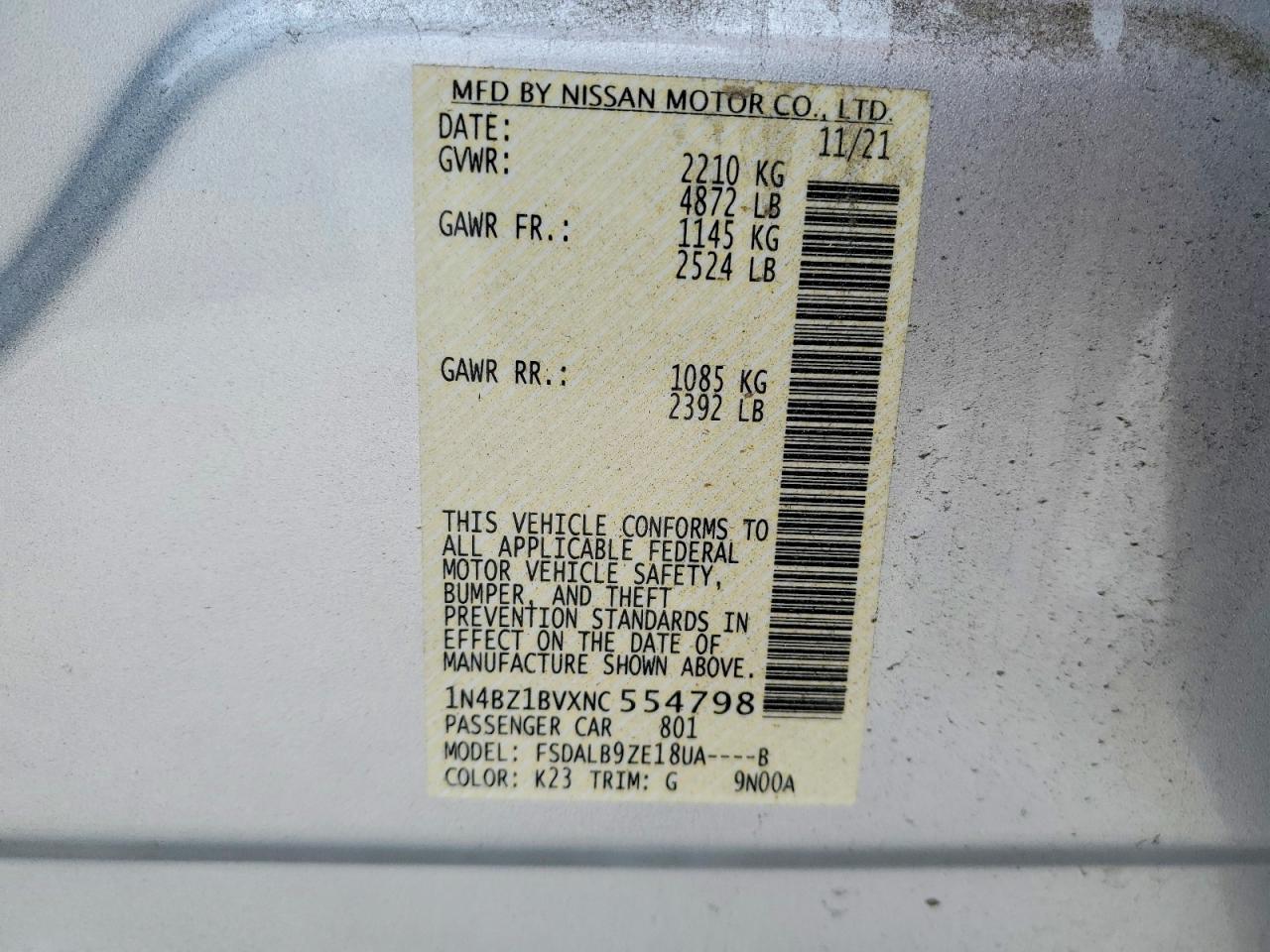 2022 NISSAN LEAF S PLUS photo 13