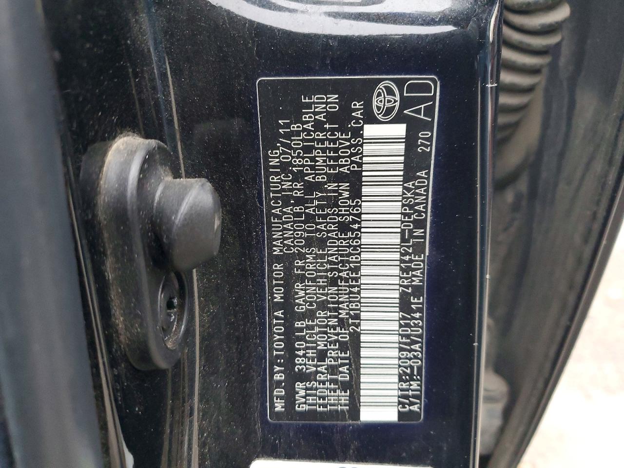 2011 TOYOTA COROLLA BASE photo 12