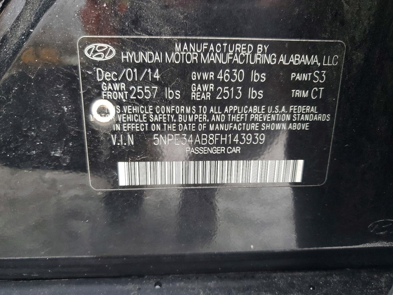 2015 HYUNDAI SONATA SPORT photo 12