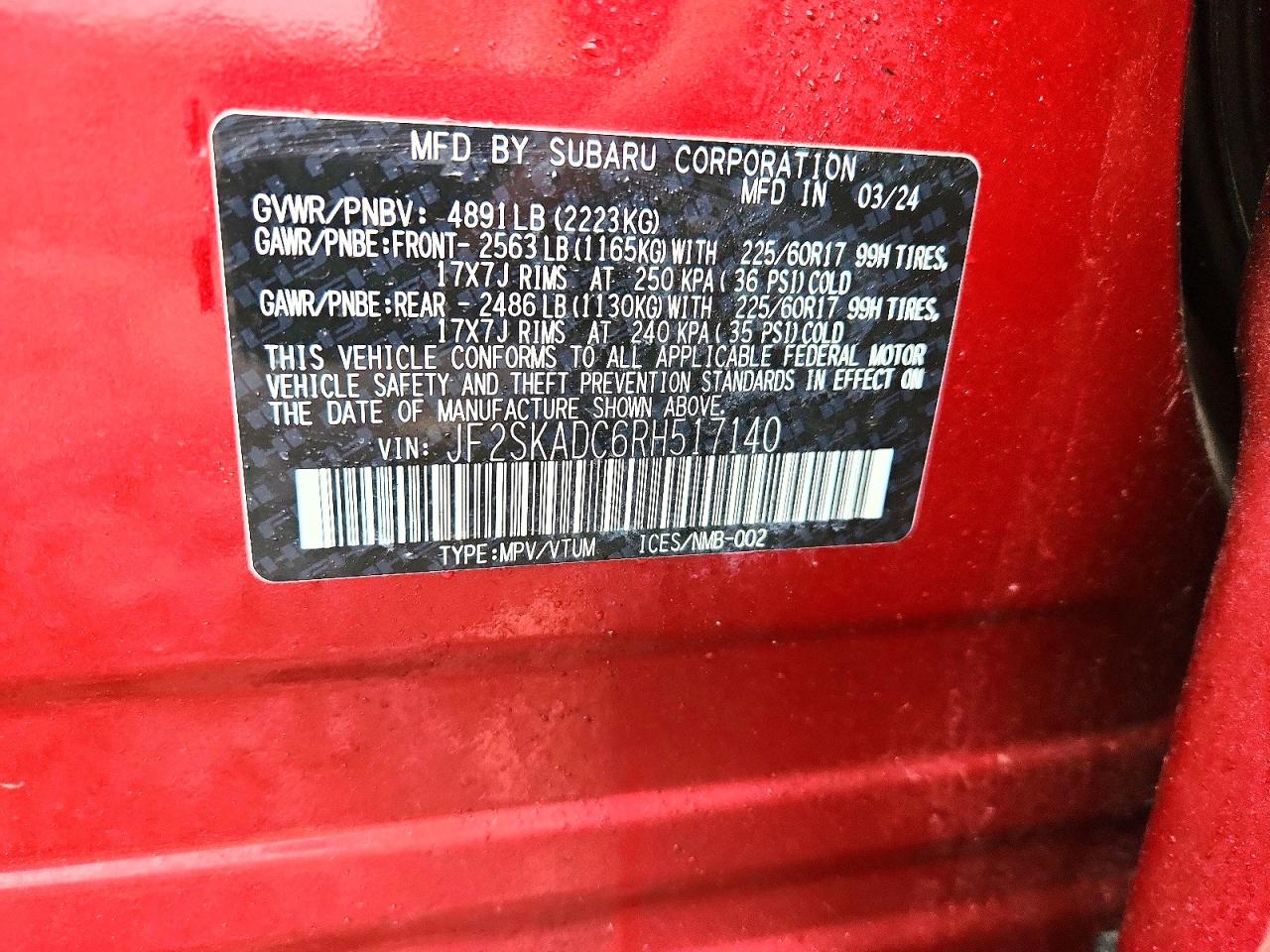 2024 SUBARU FORESTER PREMIUM photo 12