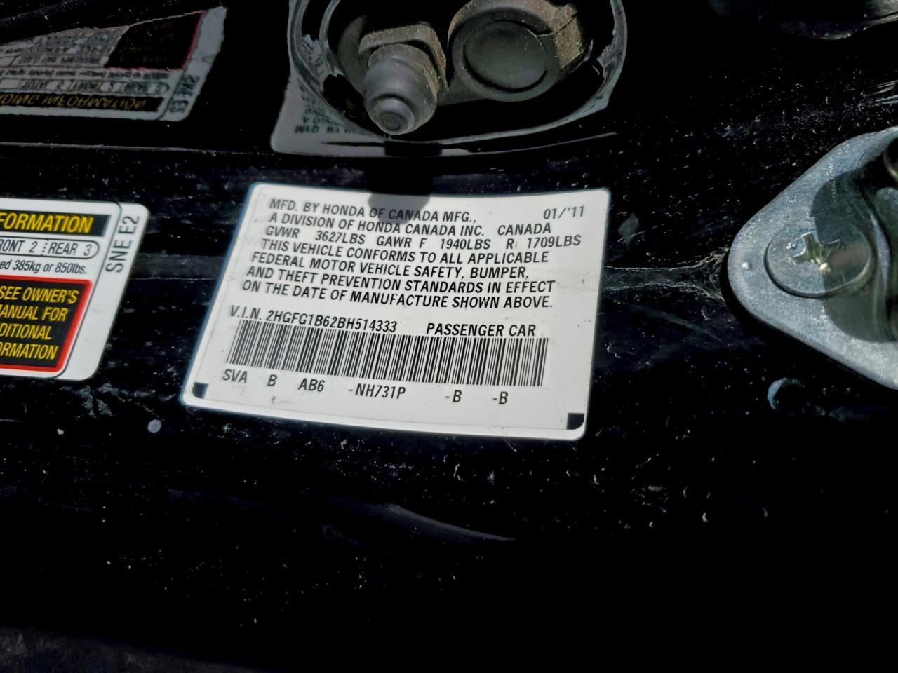 2011 HONDA CIVIC LX photo 13