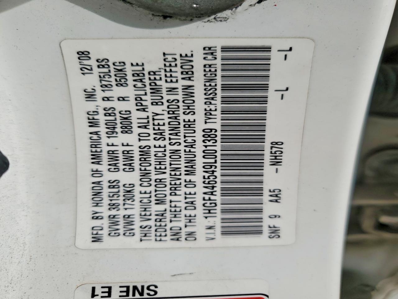 2009 HONDA CIVIC GX photo 12