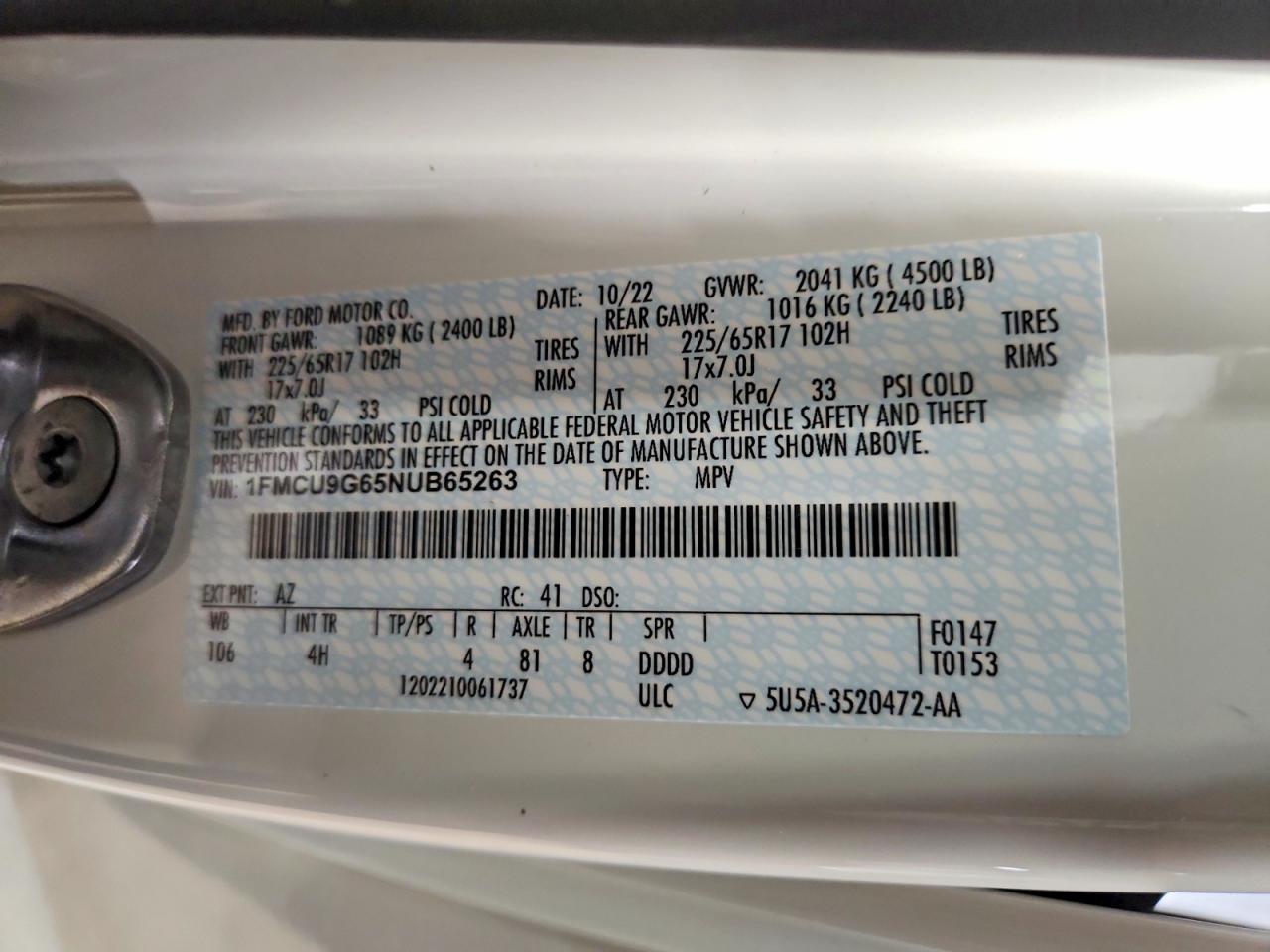 2022 FORD ESCAPE SE photo 13