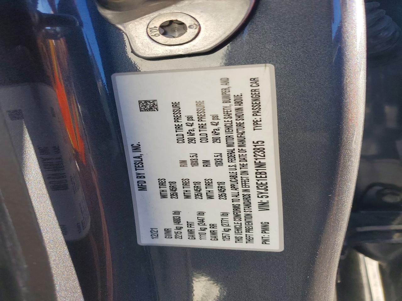 2022 TESLA MODEL 3 photo 12