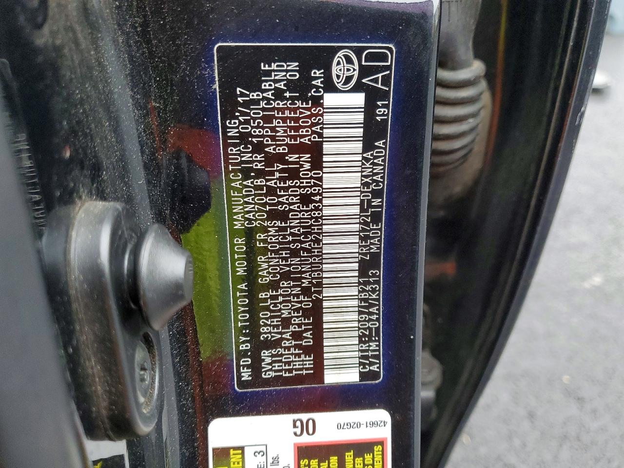 2017 TOYOTA COROLLA L photo 13