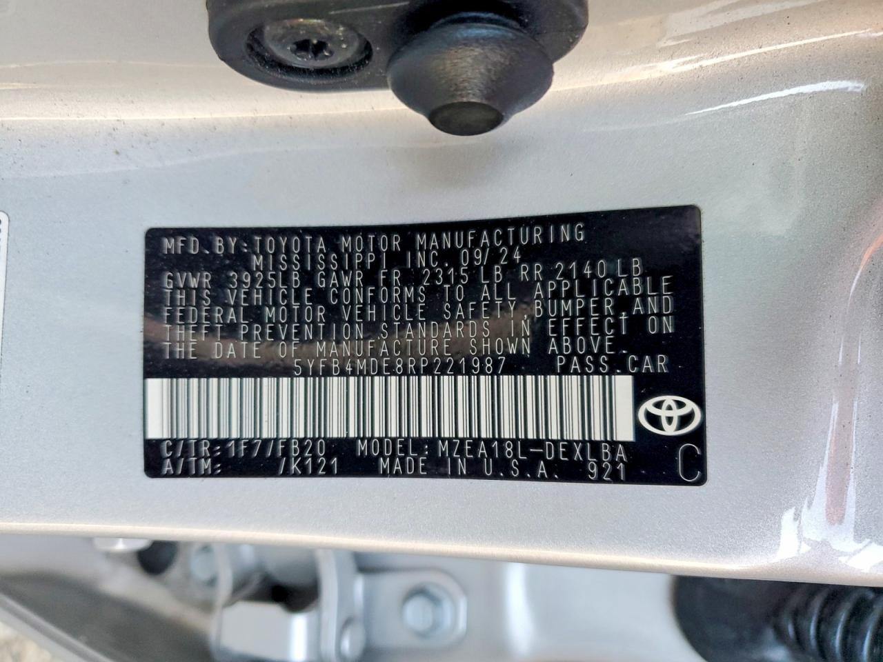 2024 TOYOTA COROLLA LE photo 12
