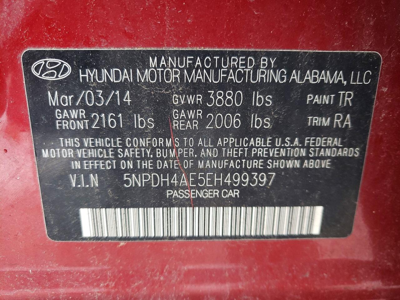 2014 HYUNDAI ELANTRA SE photo 12