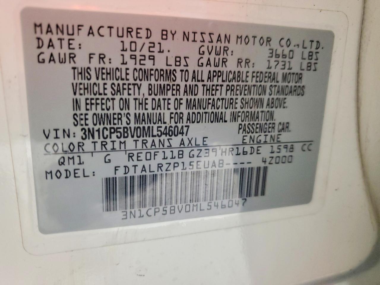 2021 NISSAN KICKS S photo 13
