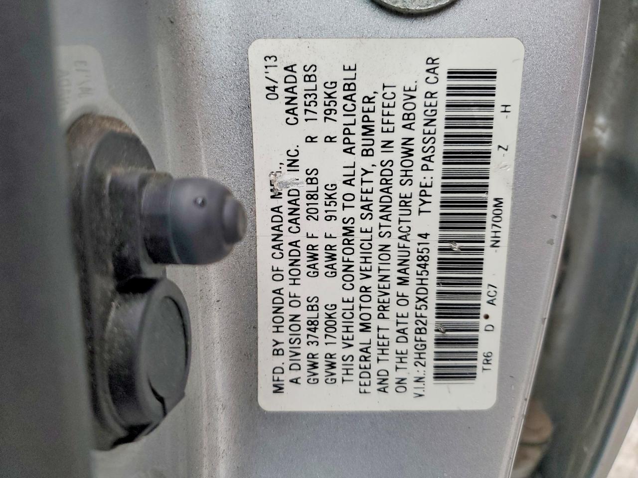 2013 HONDA CIVIC LX photo 12