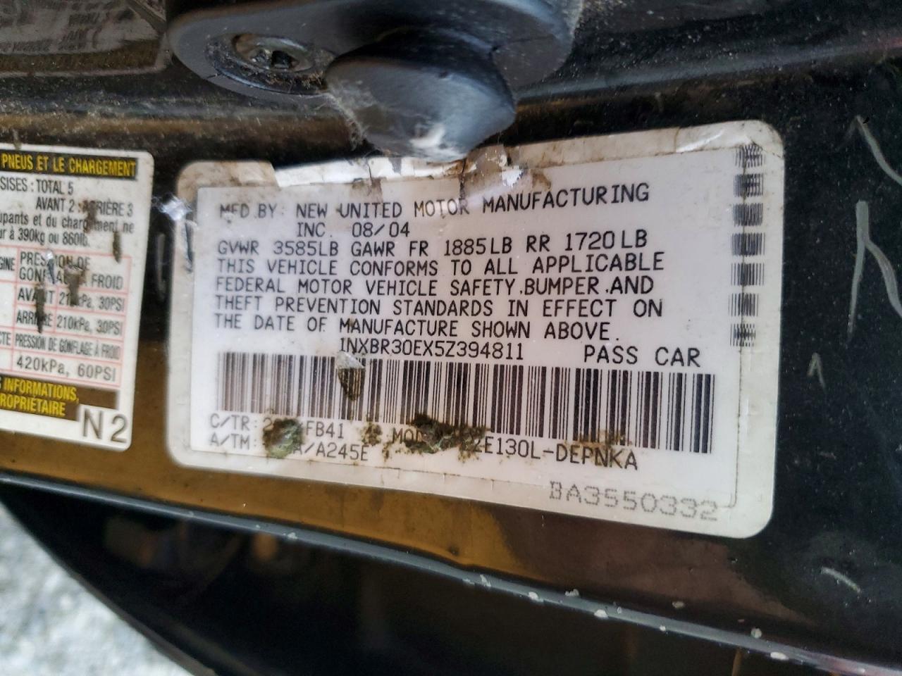 2005 TOYOTA COROLLA CE photo 12