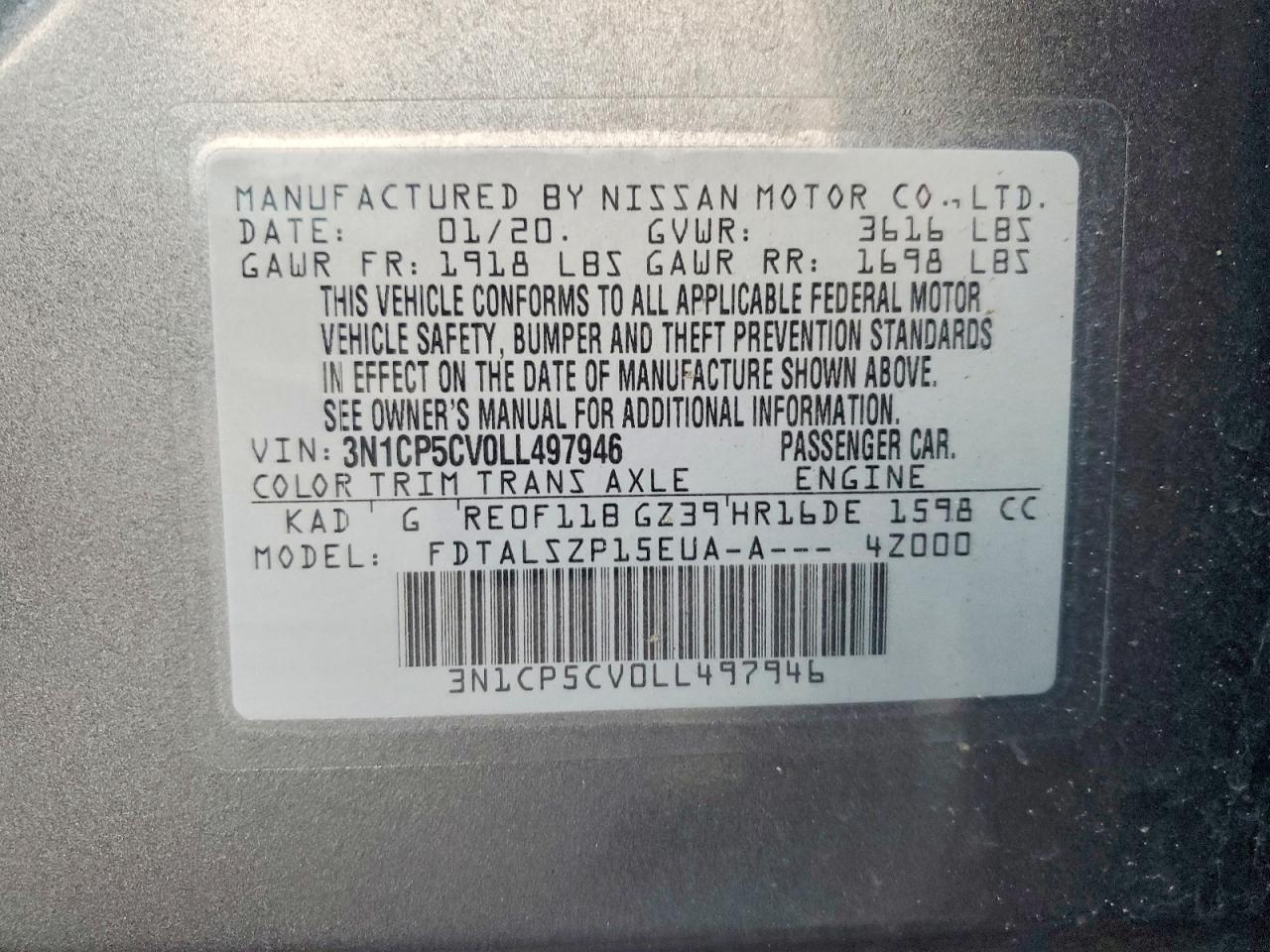 2020 NISSAN KICKS SV photo 12