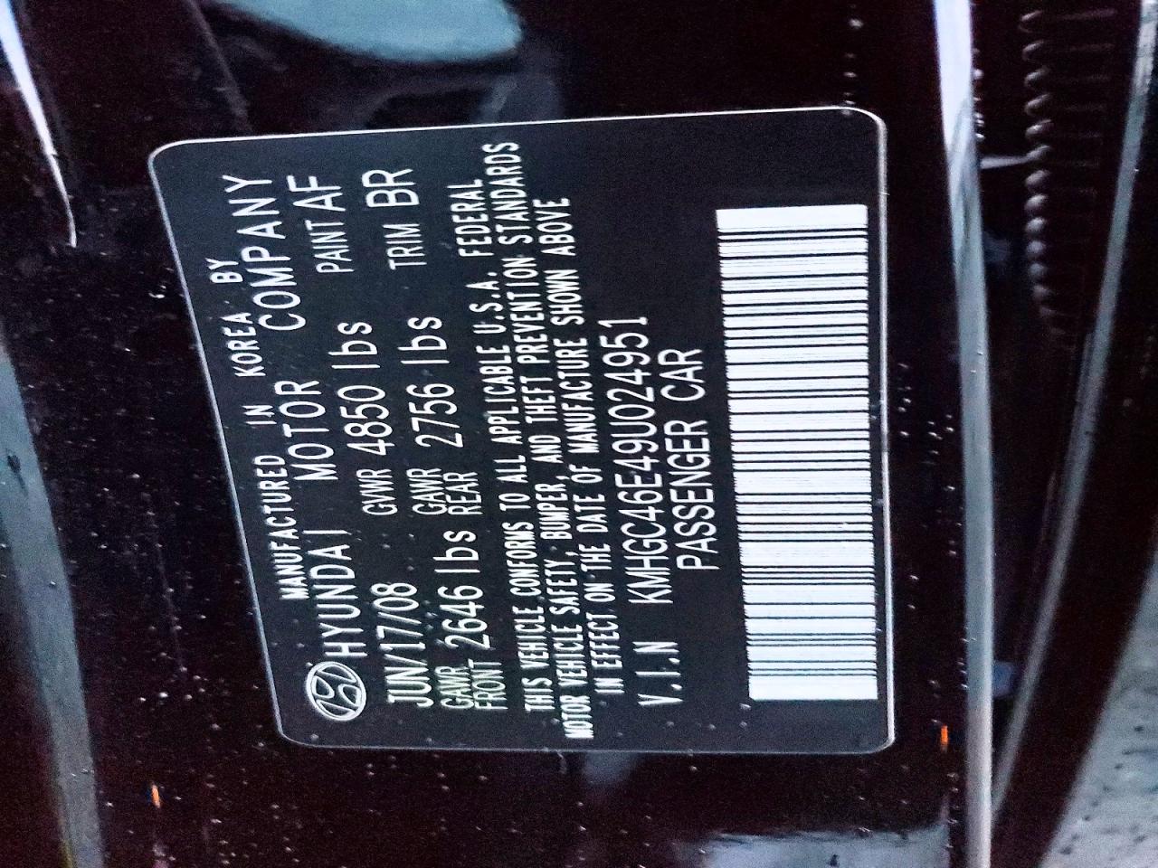 2009 HYUNDAI GENESIS 3.8L V6 photo 13