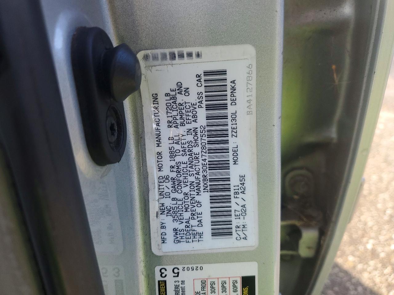 2007 TOYOTA COROLLA CE photo 12