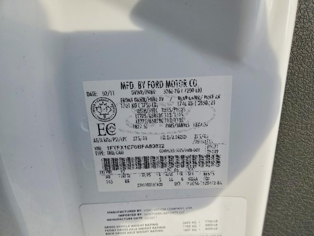 2011 FORD F150 SUPER CAB photo 12