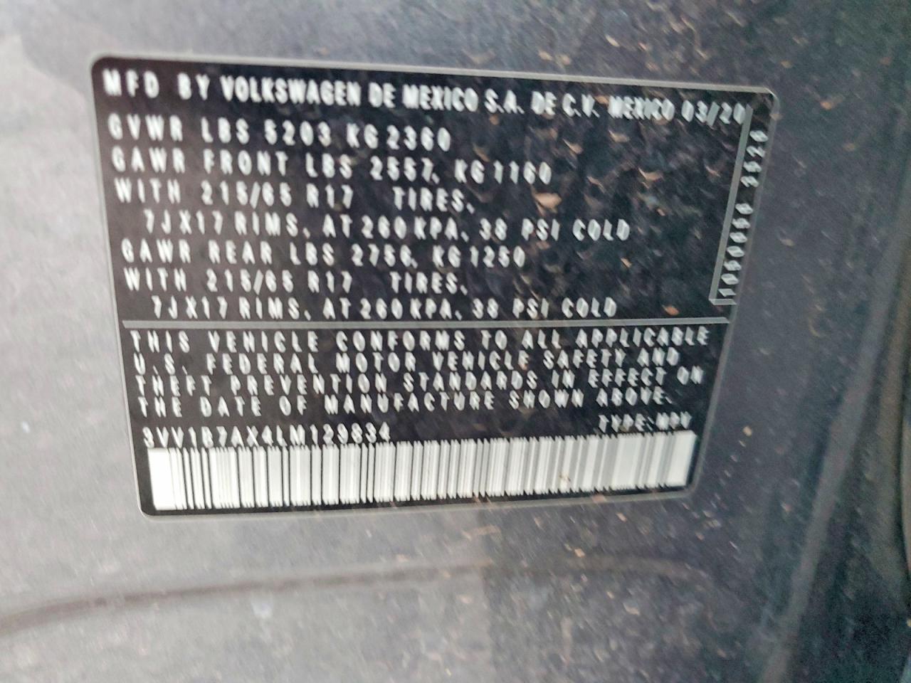 2020 VOLKSWAGEN TIGUAN S photo 25