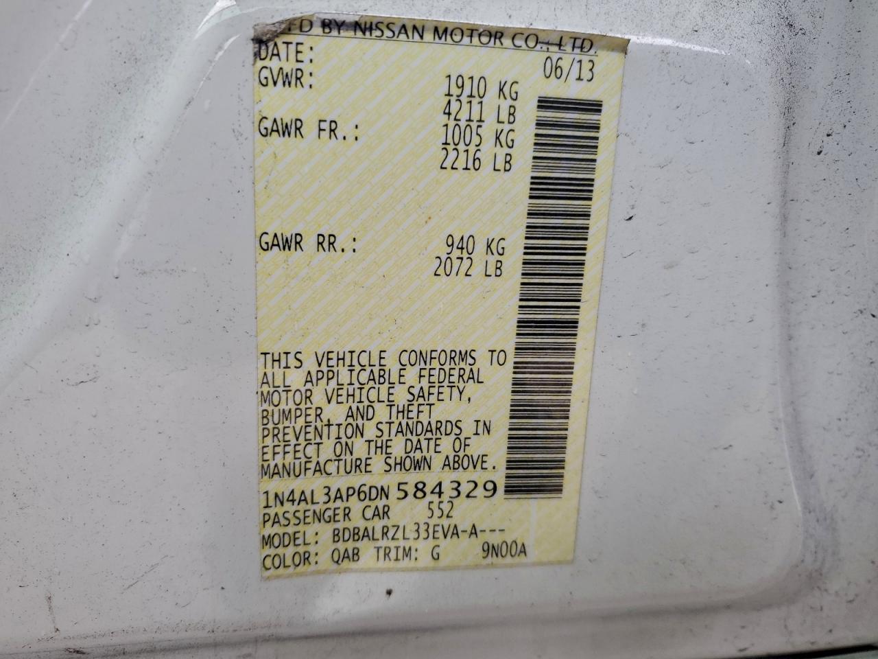 2013 NISSAN ALTIMA 2.5 photo 12