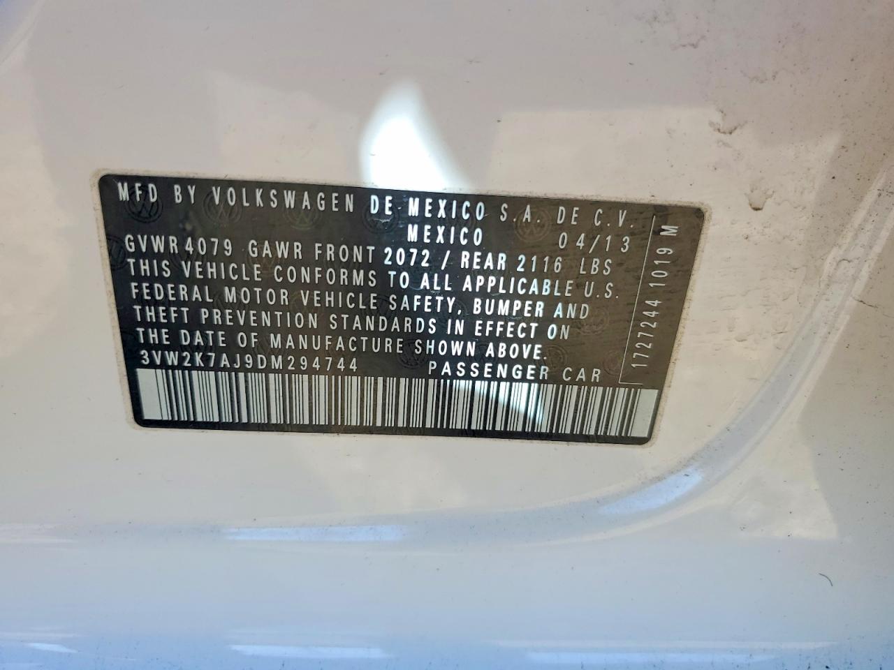 2013 VOLKSWAGEN JETTA BASE photo 12