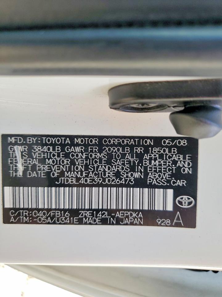 2009 TOYOTA COROLLA BASE photo 12