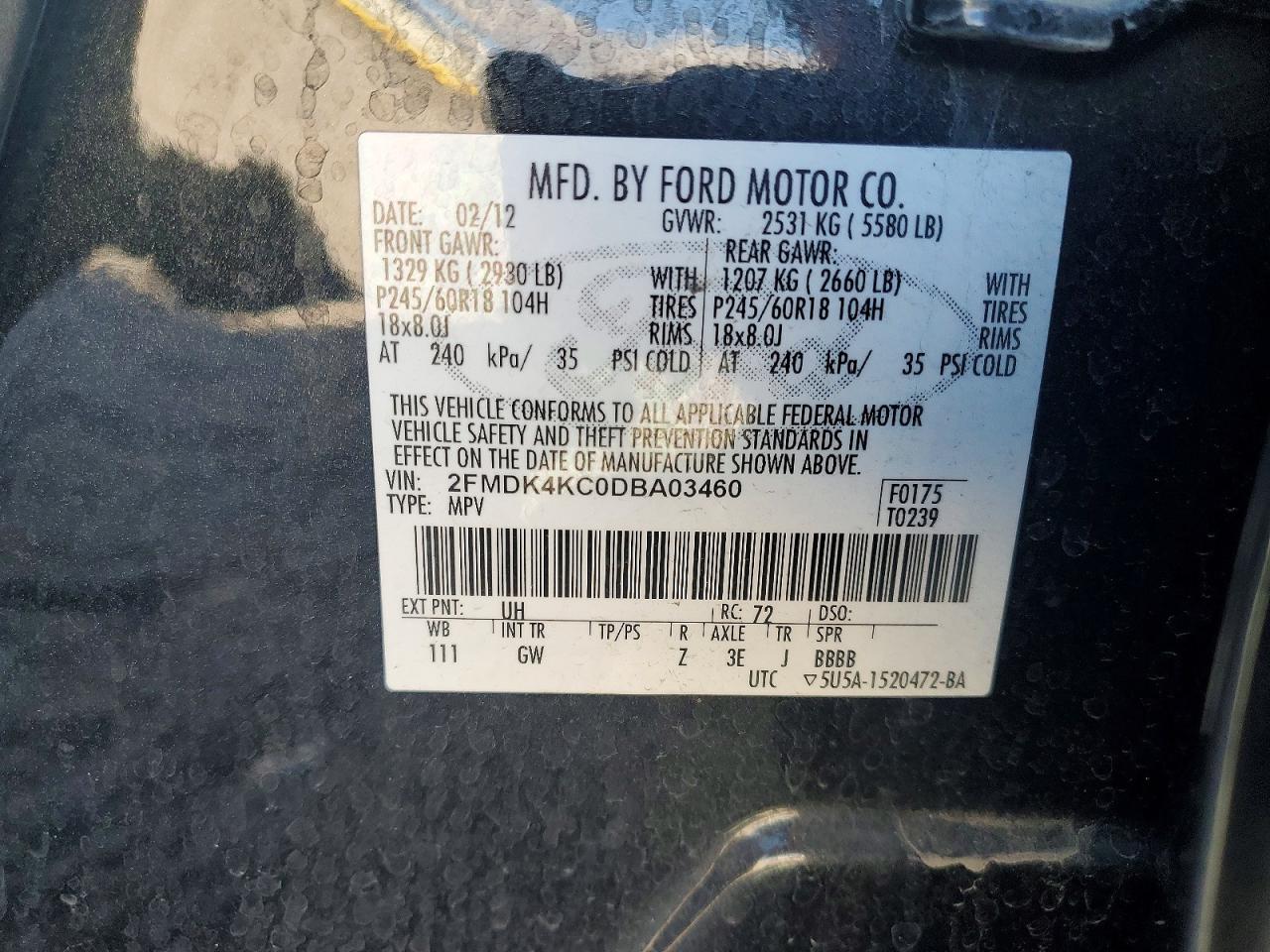 2013 FORD EDGE LIMITED photo 13