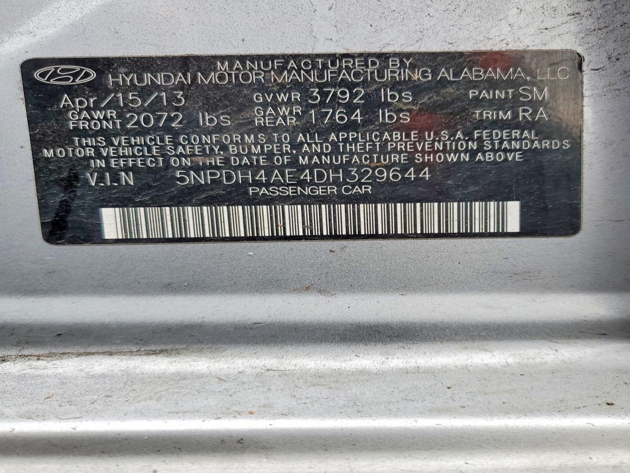 2013 HYUNDAI ELANTRA GLS photo 13