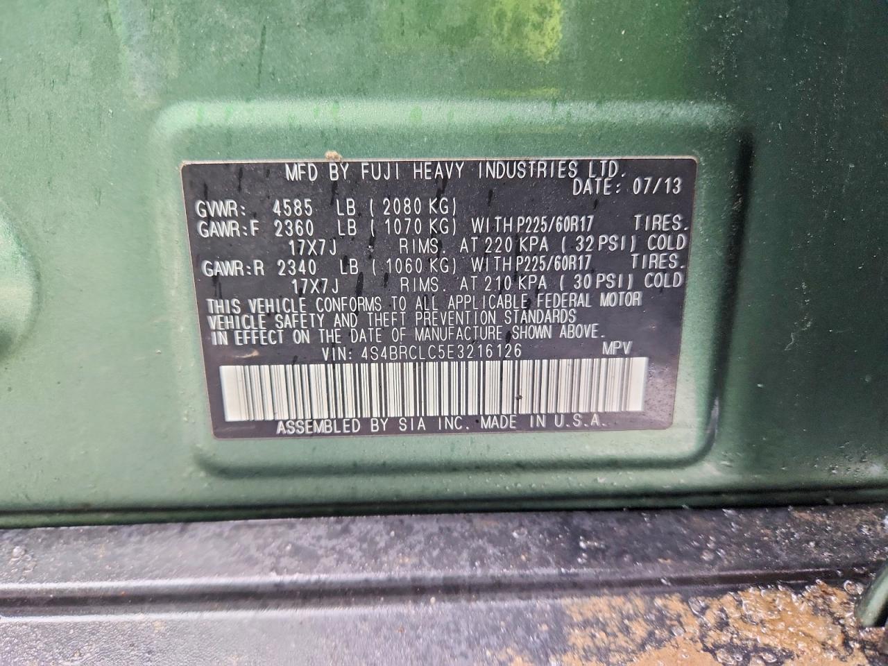 2014 SUBARU OUTBACK 2.5I LIMITED photo 12