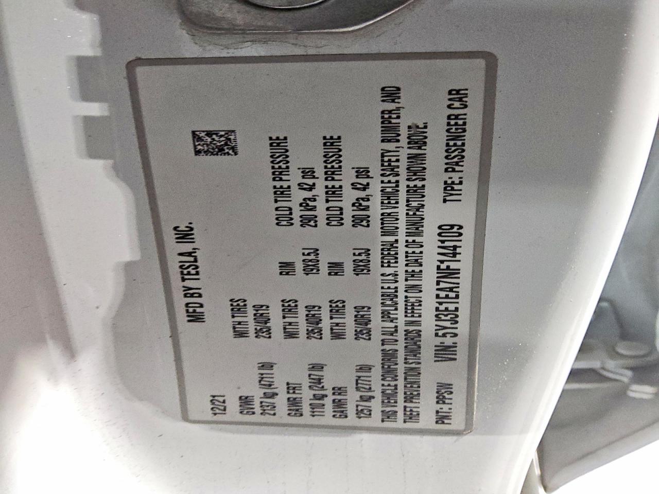 2022 TESLA MODEL 3 photo 12