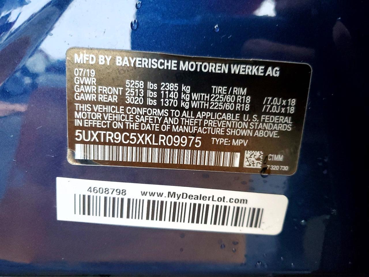 2019 BMW X3 XDRIVE30I photo 12